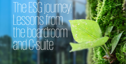 The ESG journey: Lessons from the boardroom and C-suite